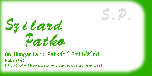 szilard patko business card